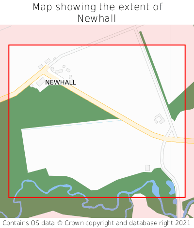 Map showing extent of Newhall as bounding box