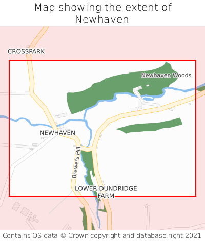 Map showing extent of Newhaven as bounding box