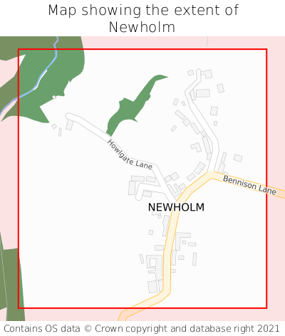 Map showing extent of Newholm as bounding box