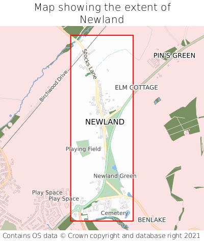 Map showing extent of Newland as bounding box