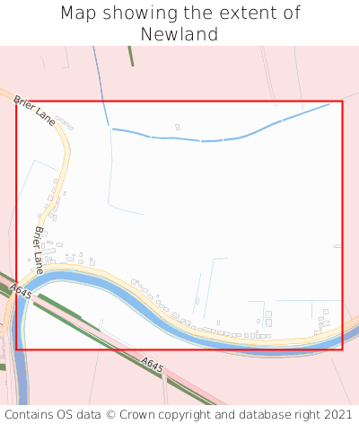 Map showing extent of Newland as bounding box