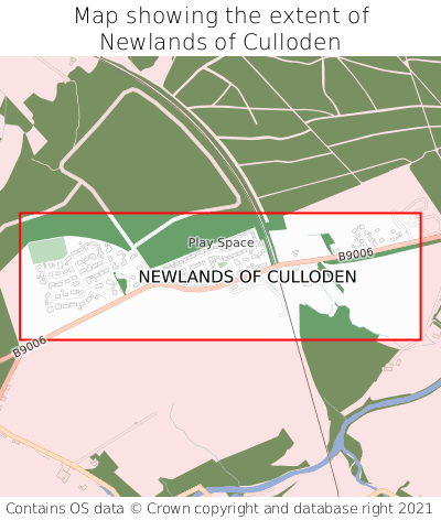 Map showing extent of Newlands of Culloden as bounding box