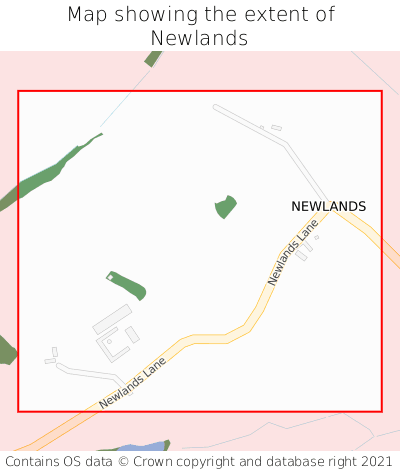 Map showing extent of Newlands as bounding box
