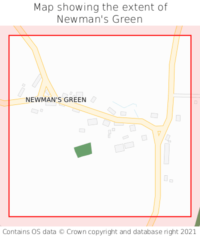 Map showing extent of Newman's Green as bounding box