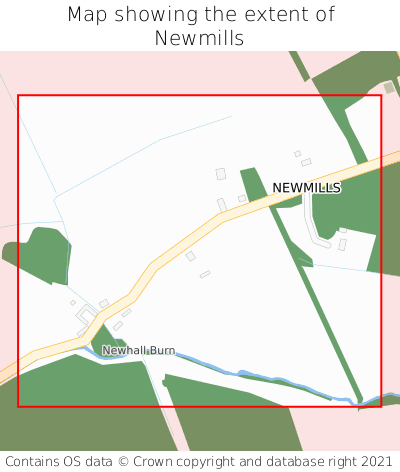 Map showing extent of Newmills as bounding box
