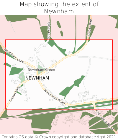 Map showing extent of Newnham as bounding box