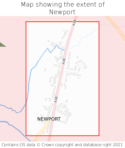 Map showing extent of Newport as bounding box