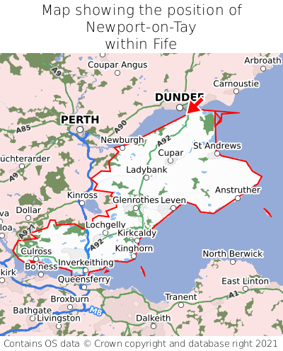 Map showing location of Newport-on-Tay within Fife