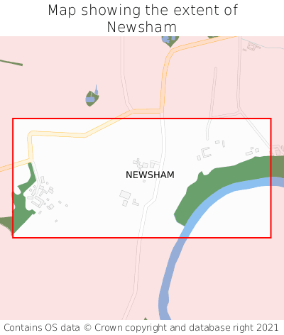 Map showing extent of Newsham as bounding box