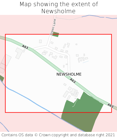 Map showing extent of Newsholme as bounding box