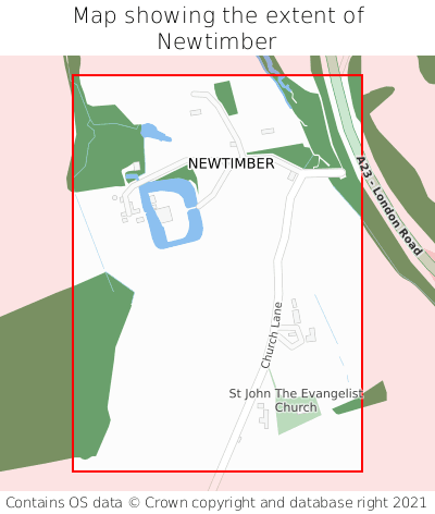 Map showing extent of Newtimber as bounding box