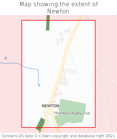 Map showing extent of Newton as bounding box