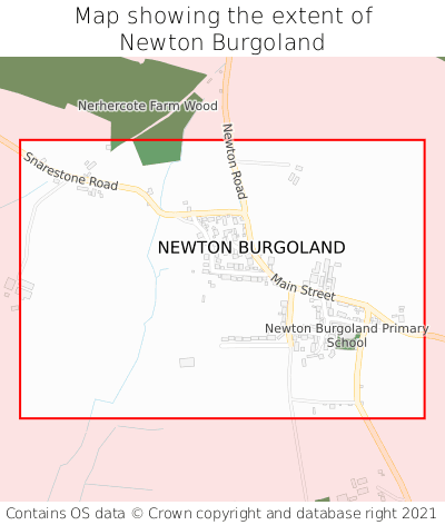 Map showing extent of Newton Burgoland as bounding box