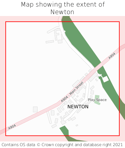 Map showing extent of Newton as bounding box