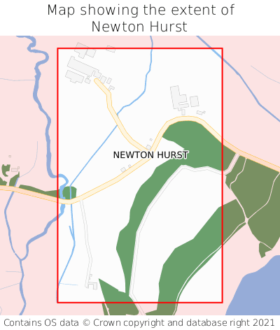 Map showing extent of Newton Hurst as bounding box