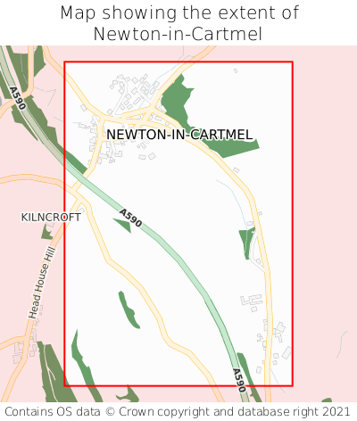 Map showing extent of Newton-in-Cartmel as bounding box
