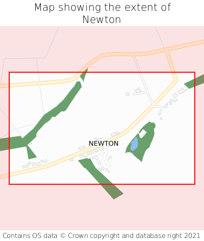 Map showing extent of Newton as bounding box