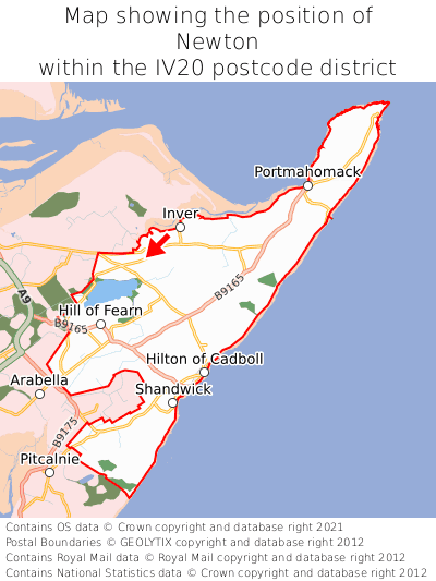 Map showing location of Newton within IV20