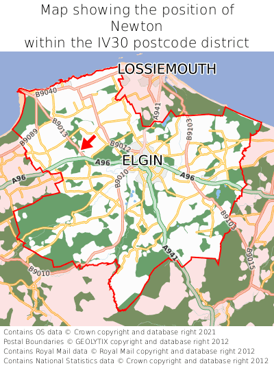 Map showing location of Newton within IV30