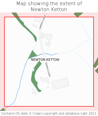 Map showing extent of Newton Ketton as bounding box