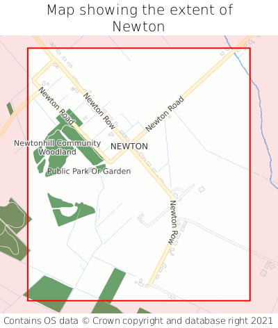 Map showing extent of Newton as bounding box