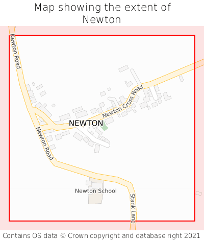 Map showing extent of Newton as bounding box