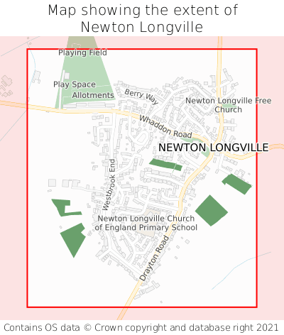 Map showing extent of Newton Longville as bounding box