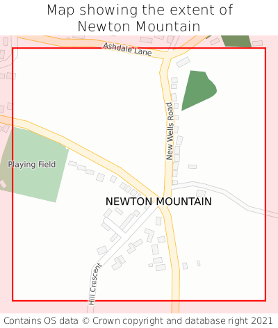 Map showing extent of Newton Mountain as bounding box