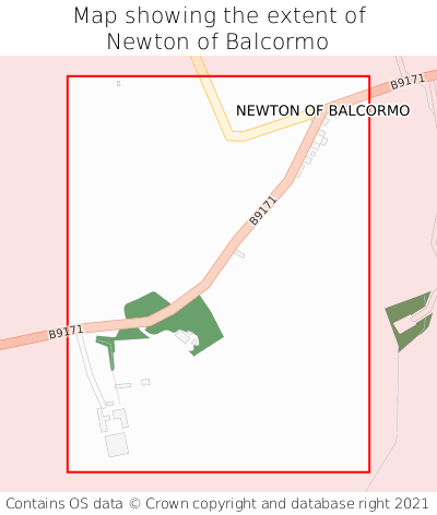 Map showing extent of Newton of Balcormo as bounding box