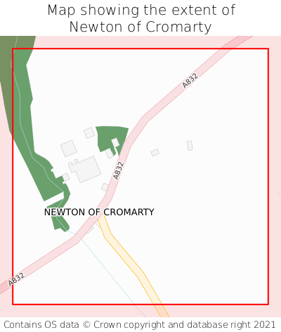 Map showing extent of Newton of Cromarty as bounding box