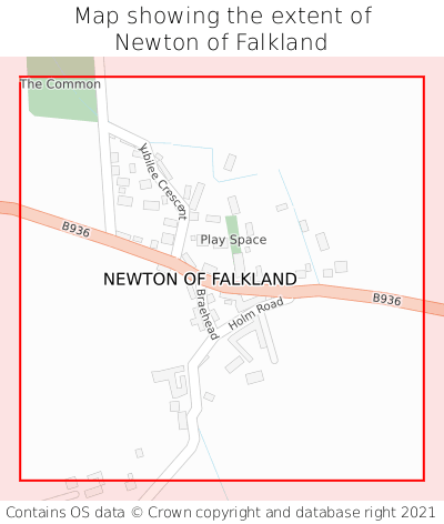 Map showing extent of Newton of Falkland as bounding box