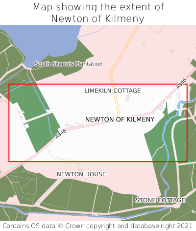 Map showing extent of Newton of Kilmeny as bounding box