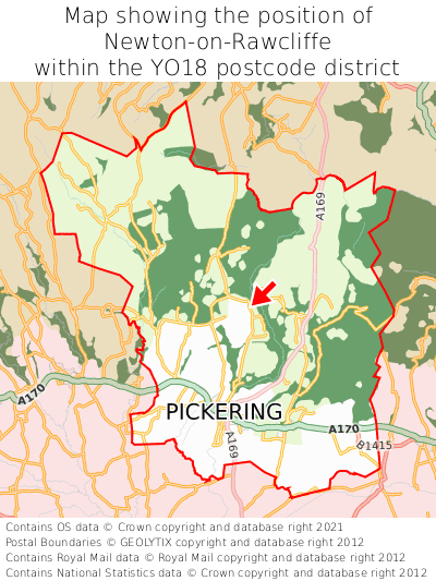 Map showing location of Newton-on-Rawcliffe within YO18