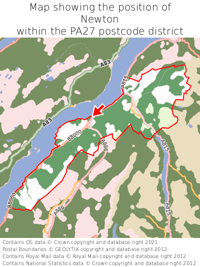 Map showing location of Newton within PA27