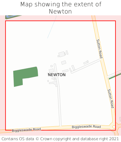 Map showing extent of Newton as bounding box