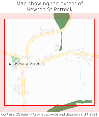 Map showing extent of Newton St Petrock as bounding box