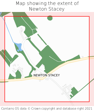 Map showing extent of Newton Stacey as bounding box