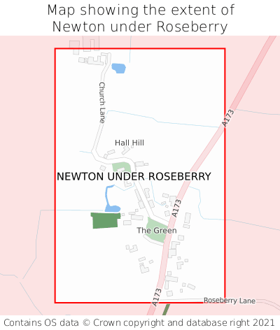 Map showing extent of Newton under Roseberry as bounding box