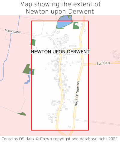 Map showing extent of Newton upon Derwent as bounding box