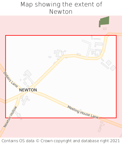 Map showing extent of Newton as bounding box