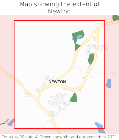 Map showing extent of Newton as bounding box