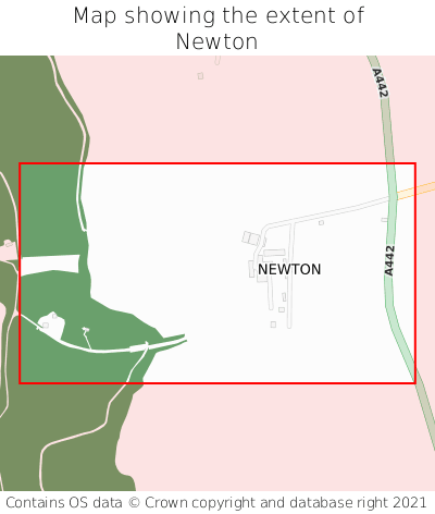 Map showing extent of Newton as bounding box