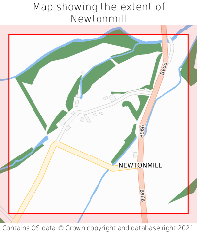 Map showing extent of Newtonmill as bounding box
