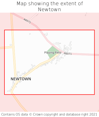 Map showing extent of Newtown as bounding box