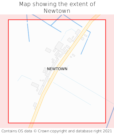 Map showing extent of Newtown as bounding box