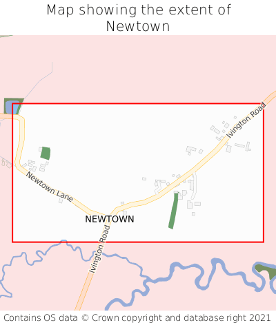 Map showing extent of Newtown as bounding box