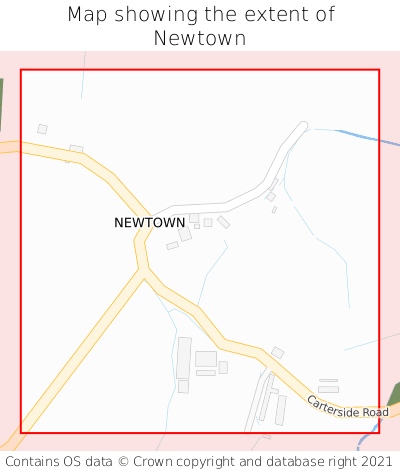 Map showing extent of Newtown as bounding box