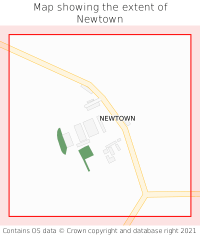 Map showing extent of Newtown as bounding box