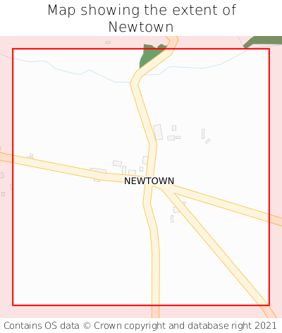 Map showing extent of Newtown as bounding box