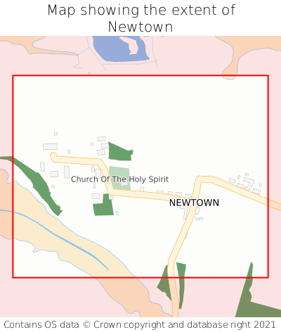 Map showing extent of Newtown as bounding box